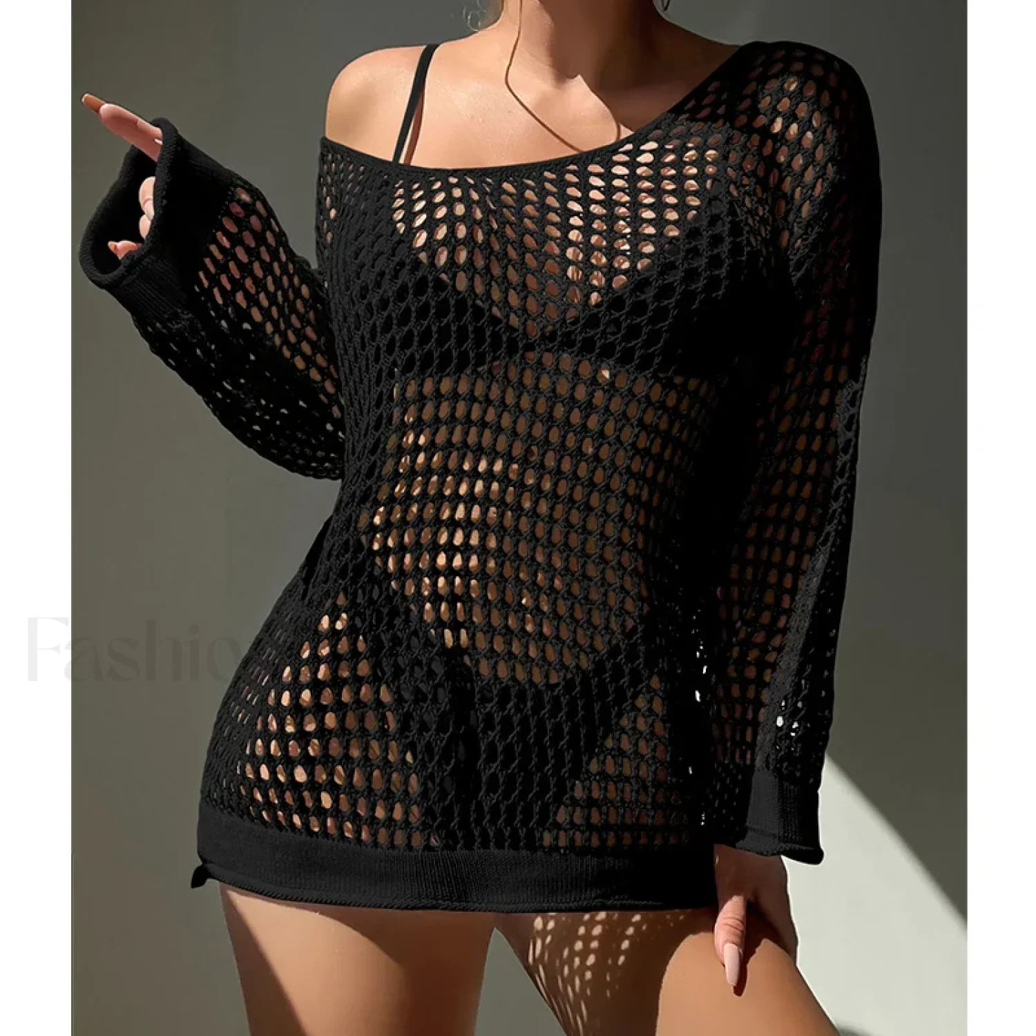 Round Neck Loose Swimsuit Cover Up - Image 12