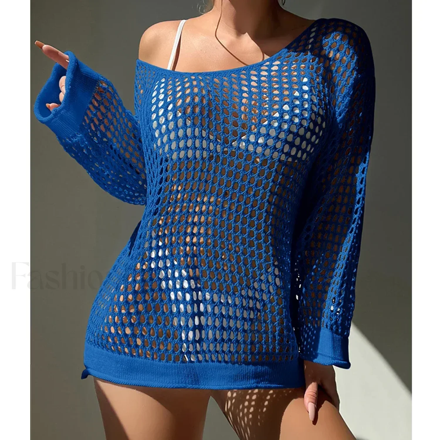 Round Neck Loose Swimsuit Cover Up - Image 15