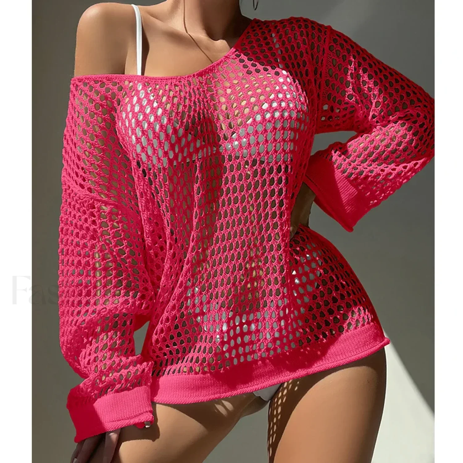 Round Neck Loose Swimsuit Cover Up - Image 23