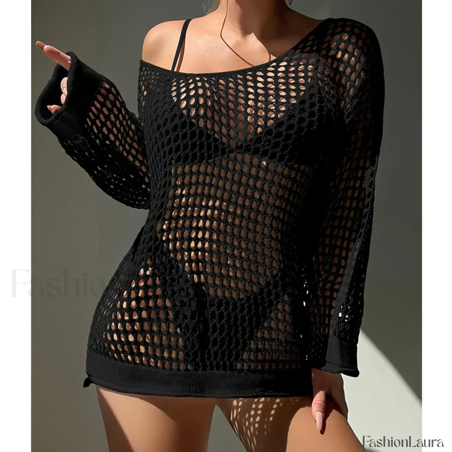 Round Neck Loose Swimsuit Cover Up - Image 25