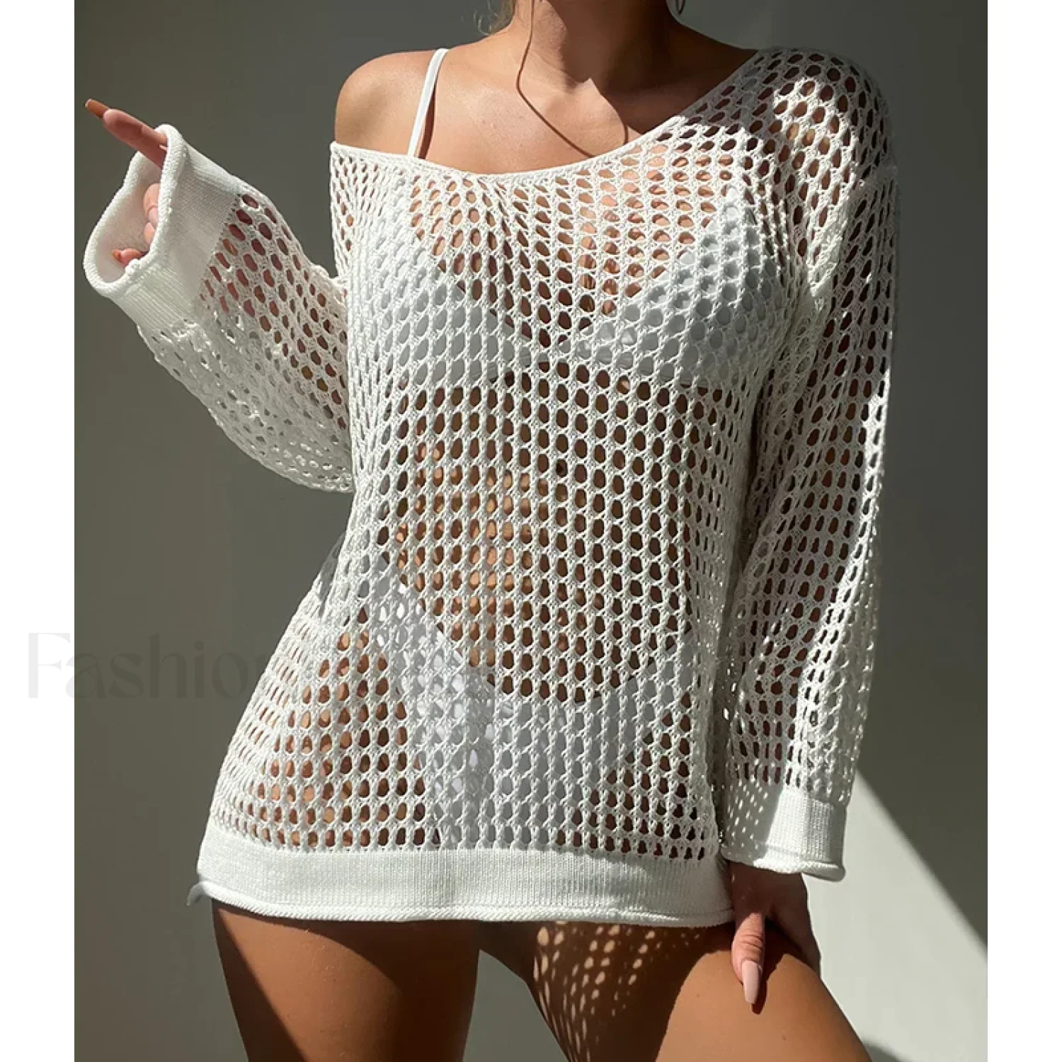 Round Neck Loose Swimsuit Cover Up - Image 9