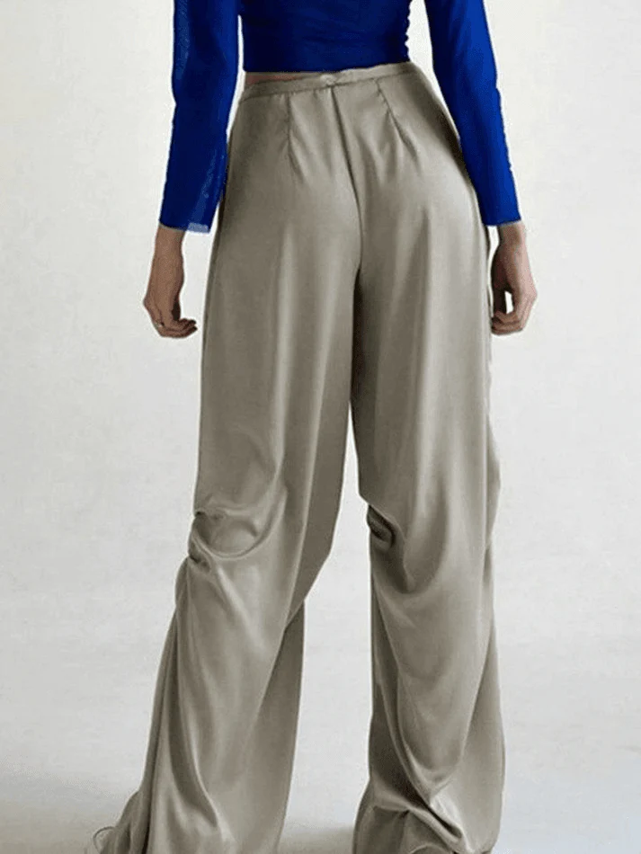 Ruched Drapey Casual Straight Leg Pants - Image 13