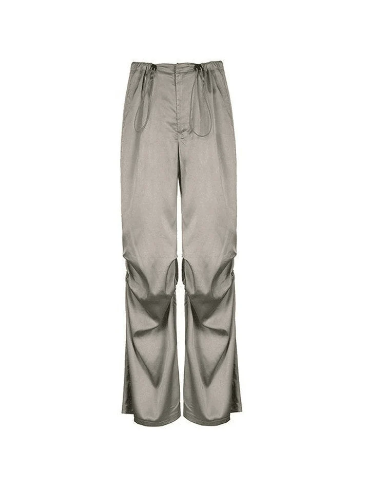 Ruched Drapey Casual Straight Leg Pants - Image 5