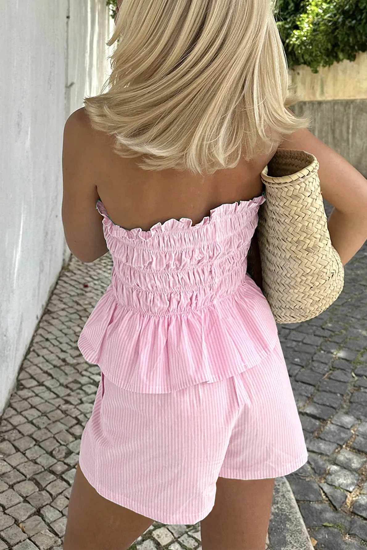 Ruched Frill Trim Bandeau Shorts Set - Image 7