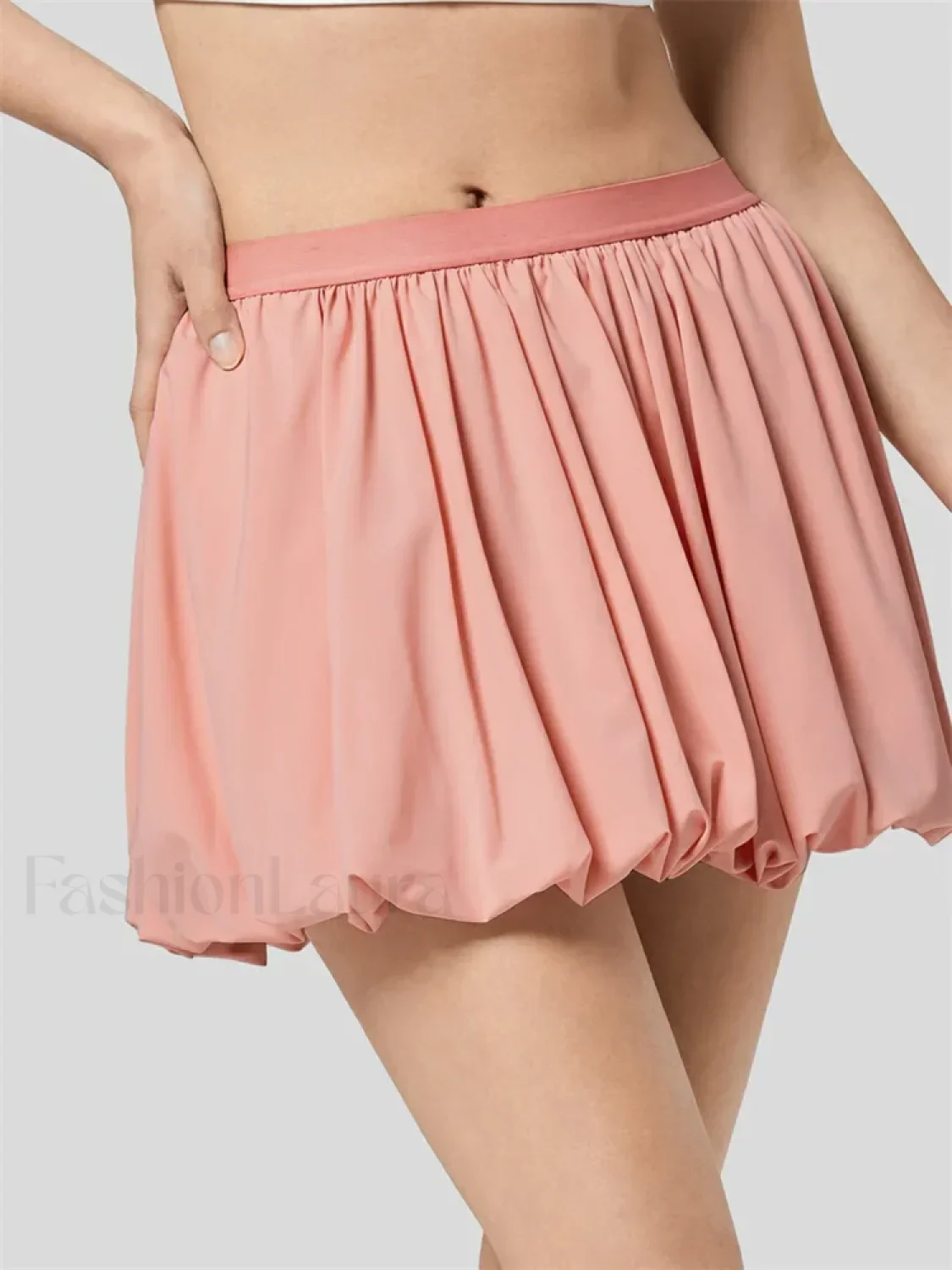 Ruched Pleated A-Line Mini Skirt - Image 12