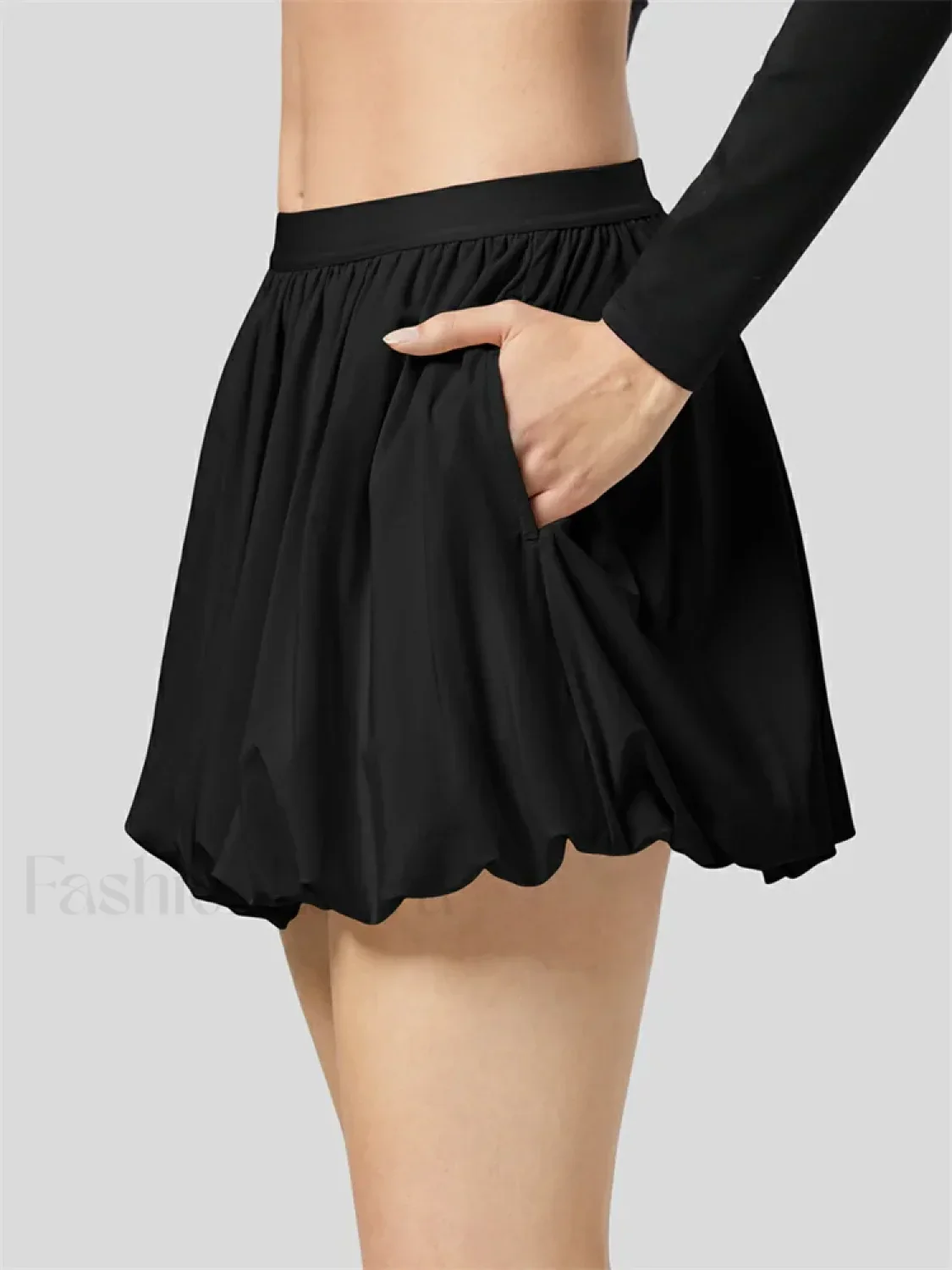 Ruched Pleated A-Line Mini Skirt - Image 5