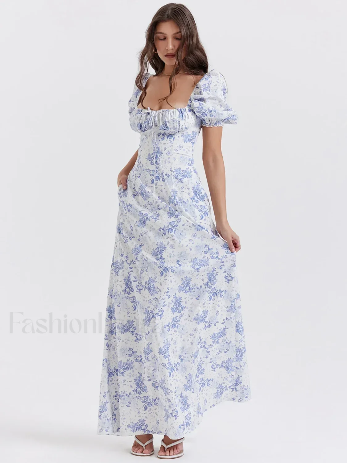 Ruched Pocket Sleeve Floral Dress - Image 3
