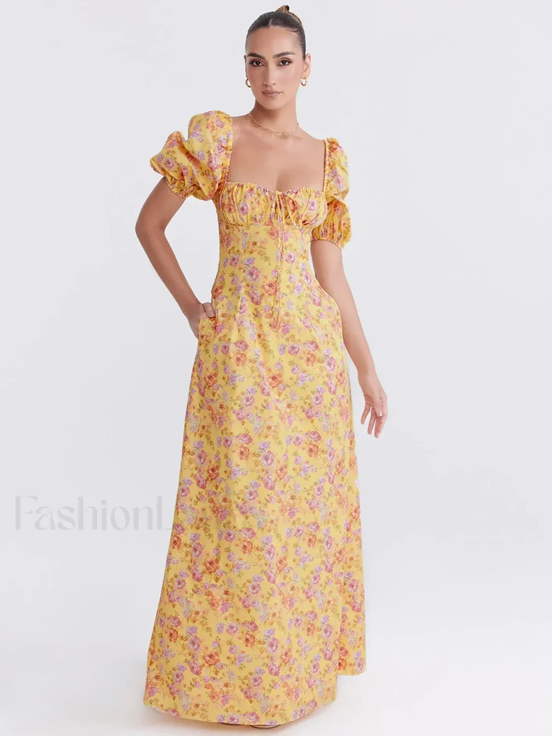 Ruched Pocket Sleeve Floral Dress - Image 5