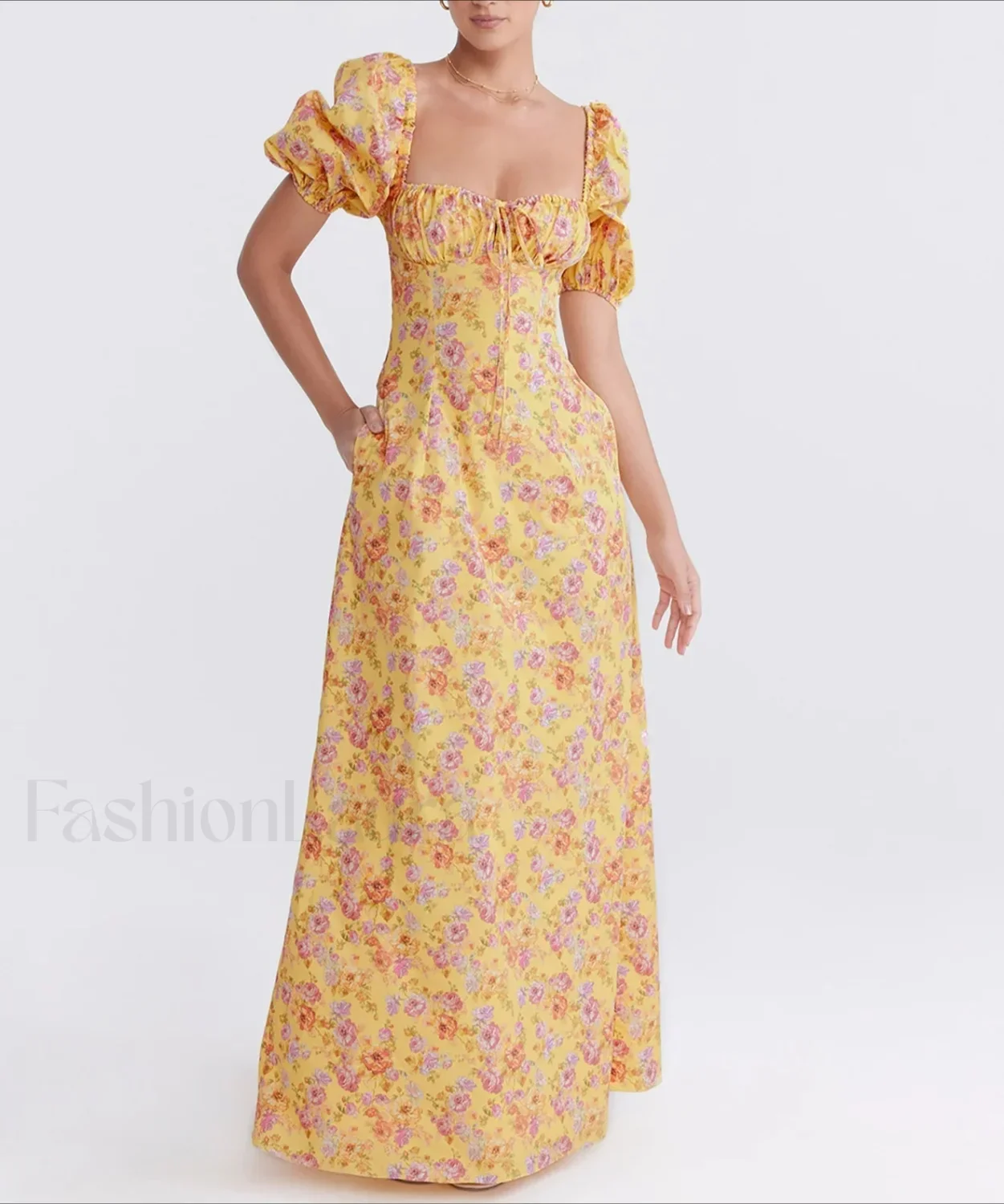 Ruched Pocket Sleeve Floral Dress - Image 8