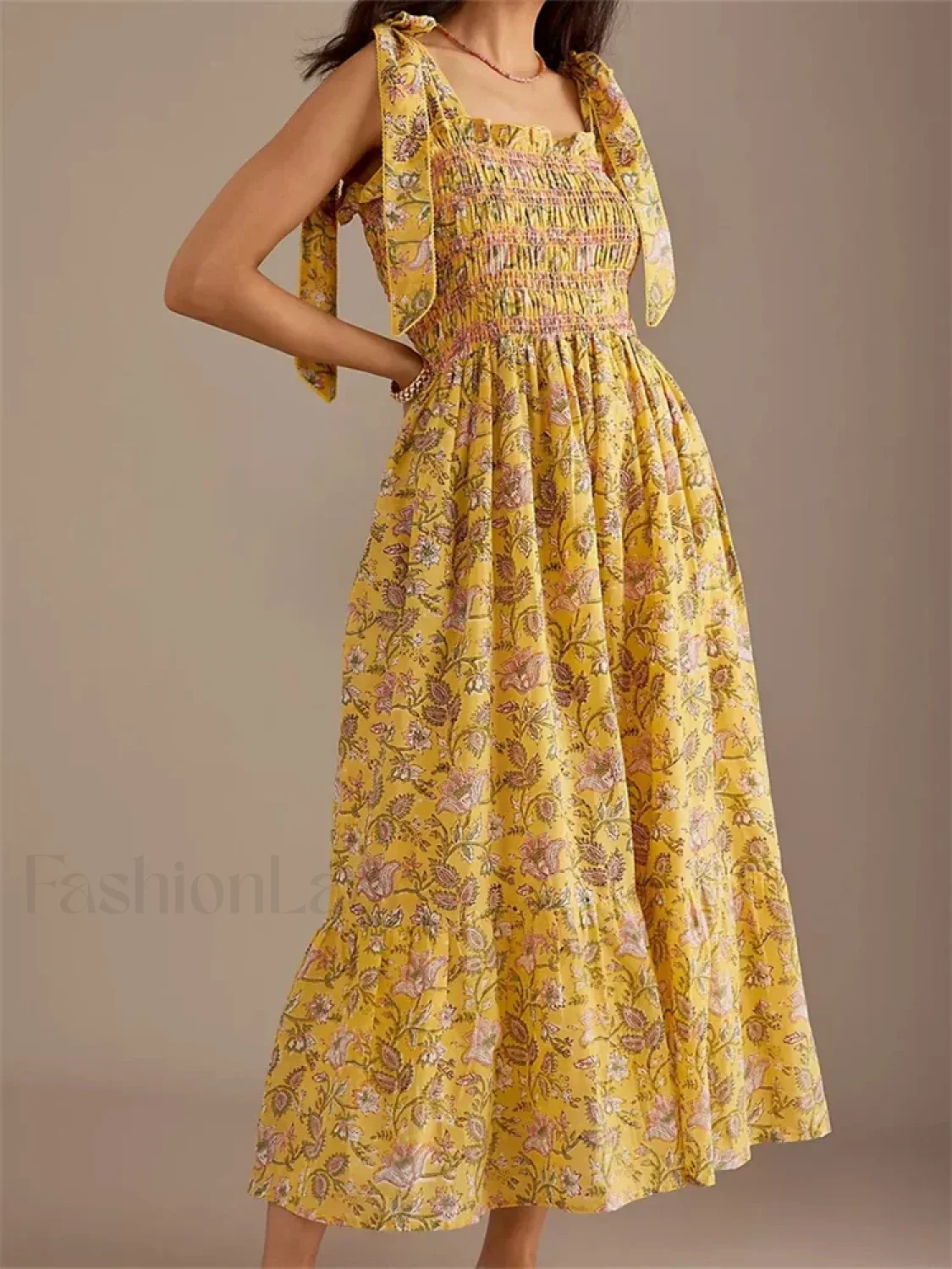 Ruffle Floral High Waist Maxi Dress - Image 10