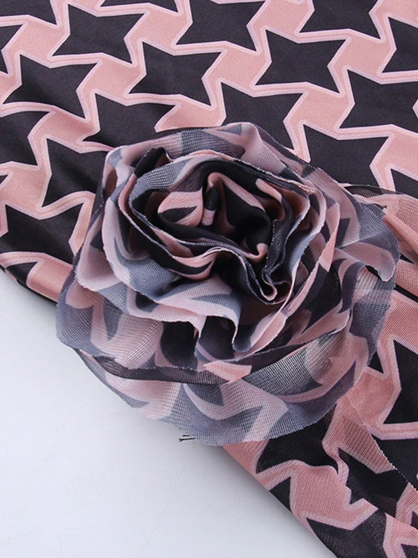 Ruffle Flower Embellish Bandeau Mini Dress - Image 4
