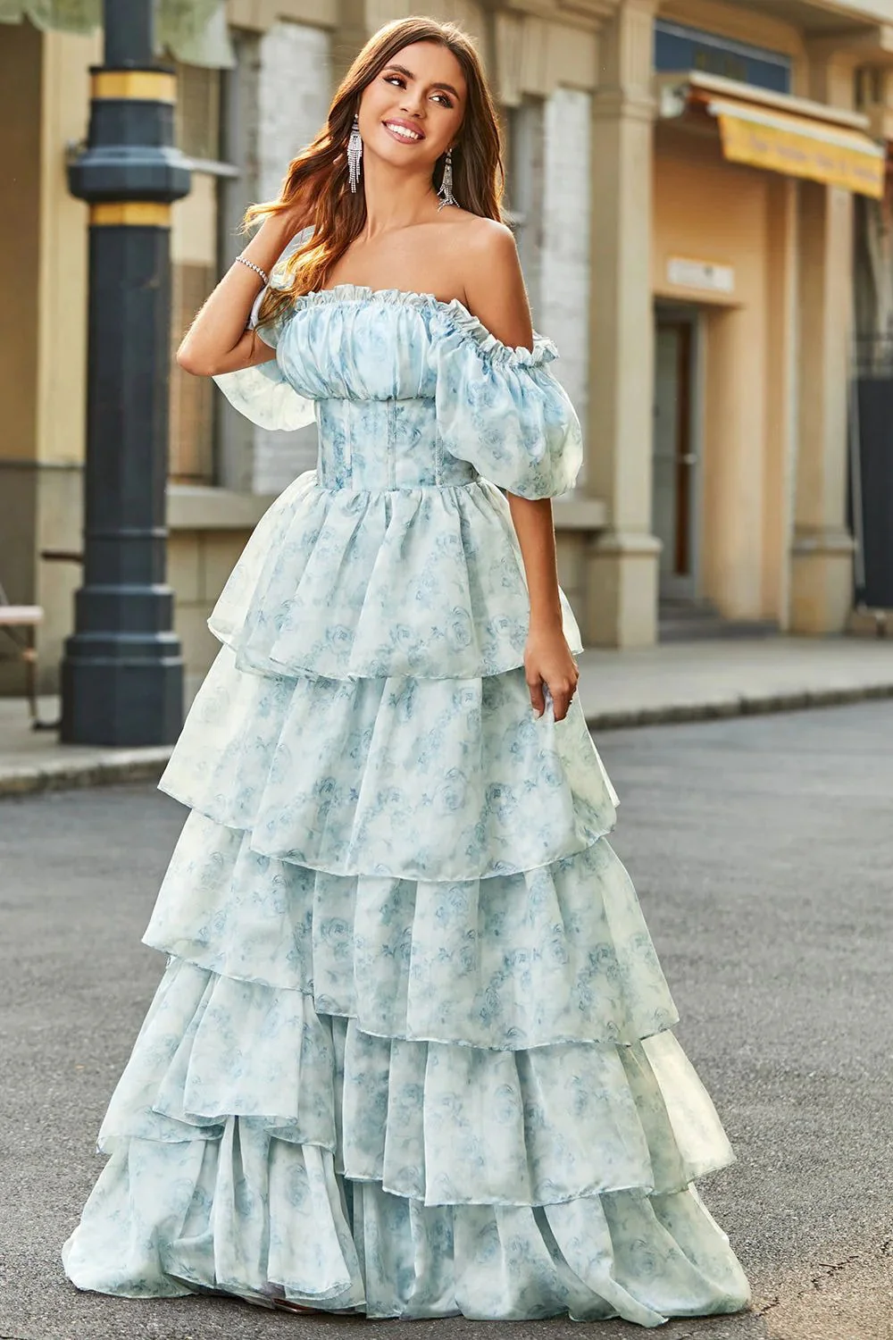 Ruffle Sleeve Tie Waist Floral Maxi Dress - Image 6