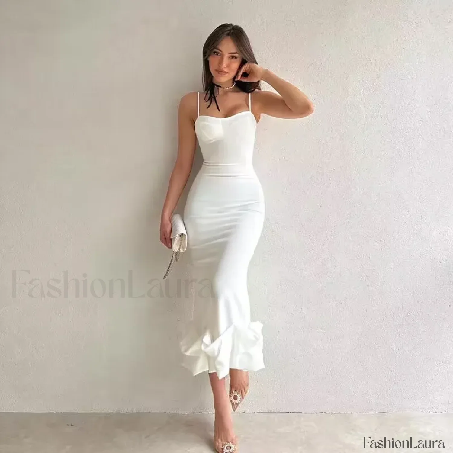 Ruffled Pencil Bodycon Midi Dress - Image 16