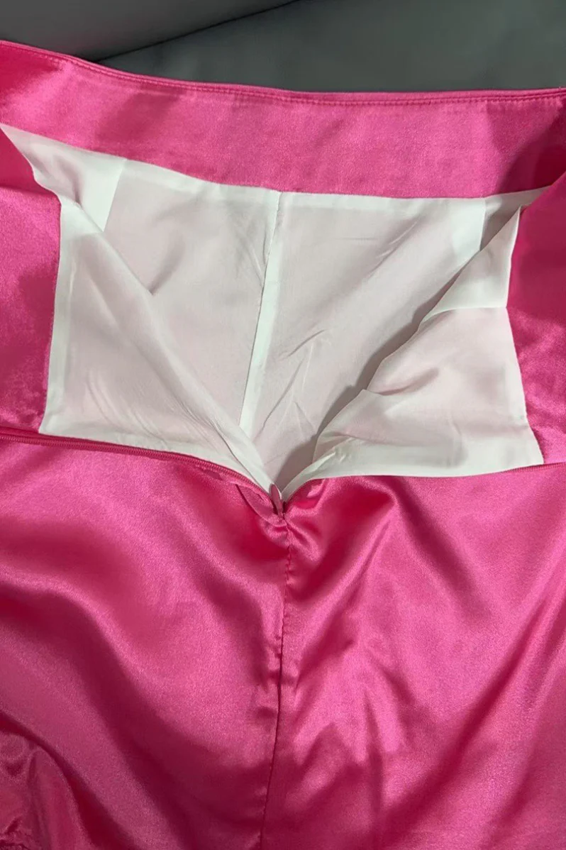 Satin A-Line Ruched High-Waist Mini Skirt - Image 13