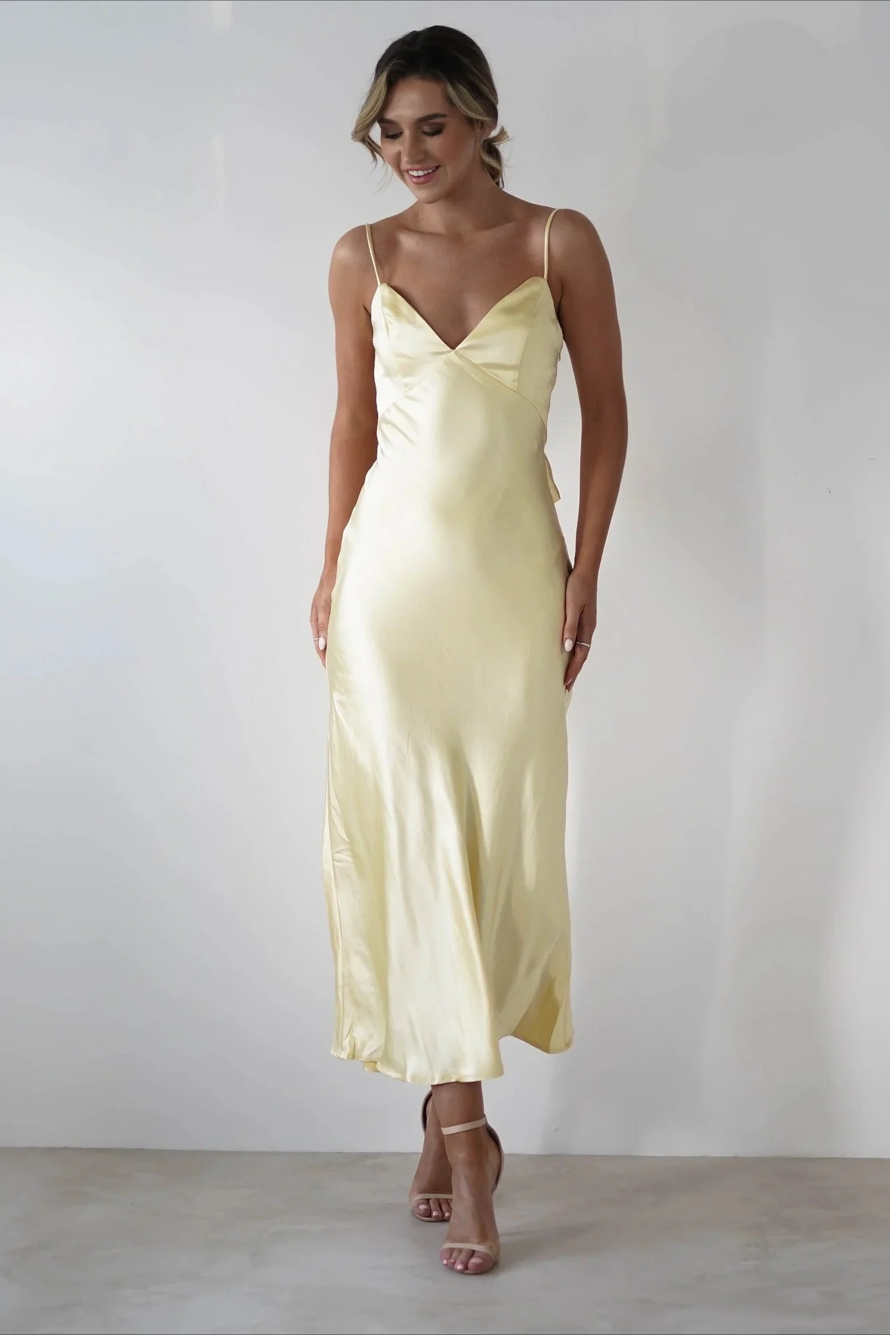 Satin Backless Tie Party Dress - Image 13