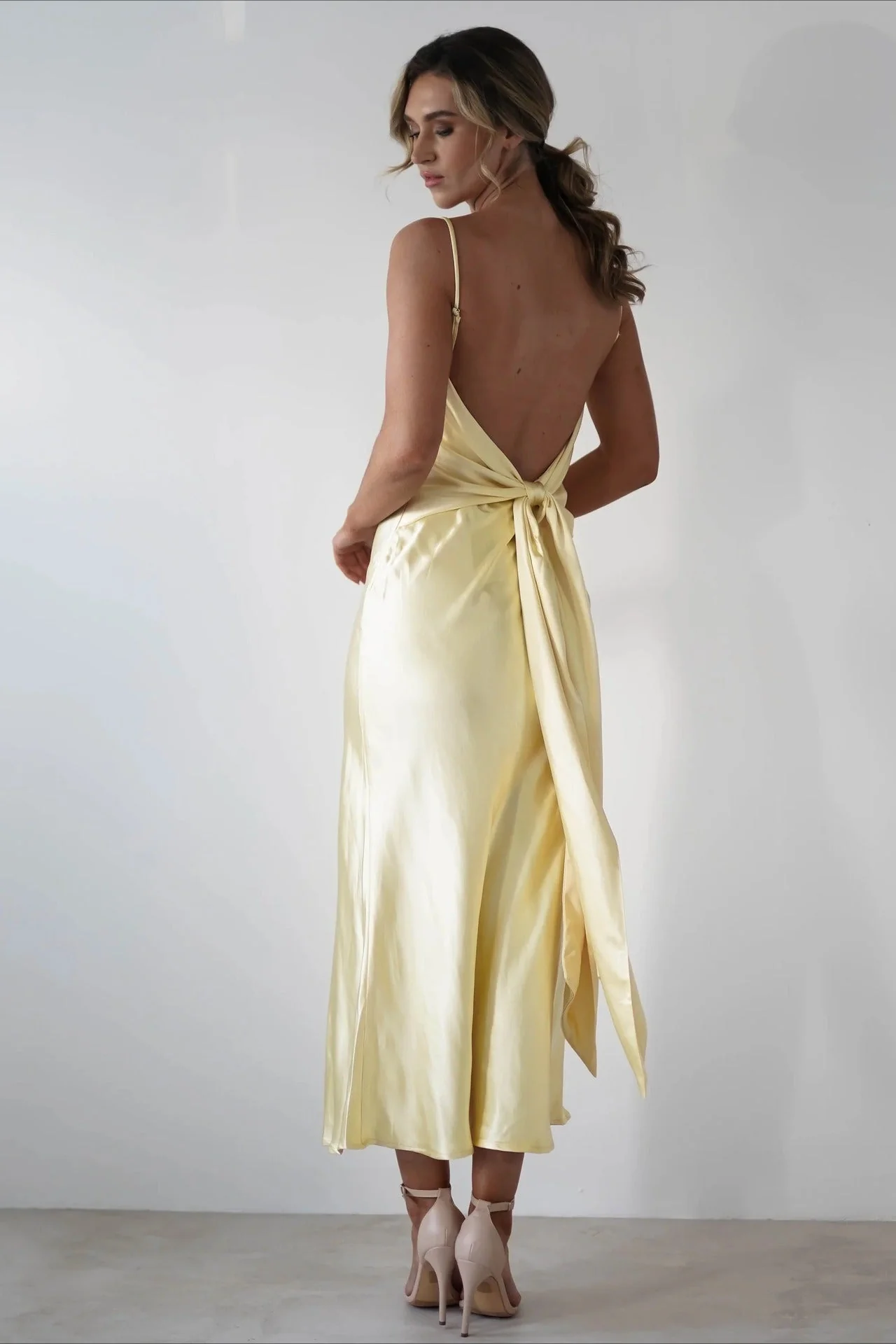 Satin Backless Tie Party Dress - Image 15