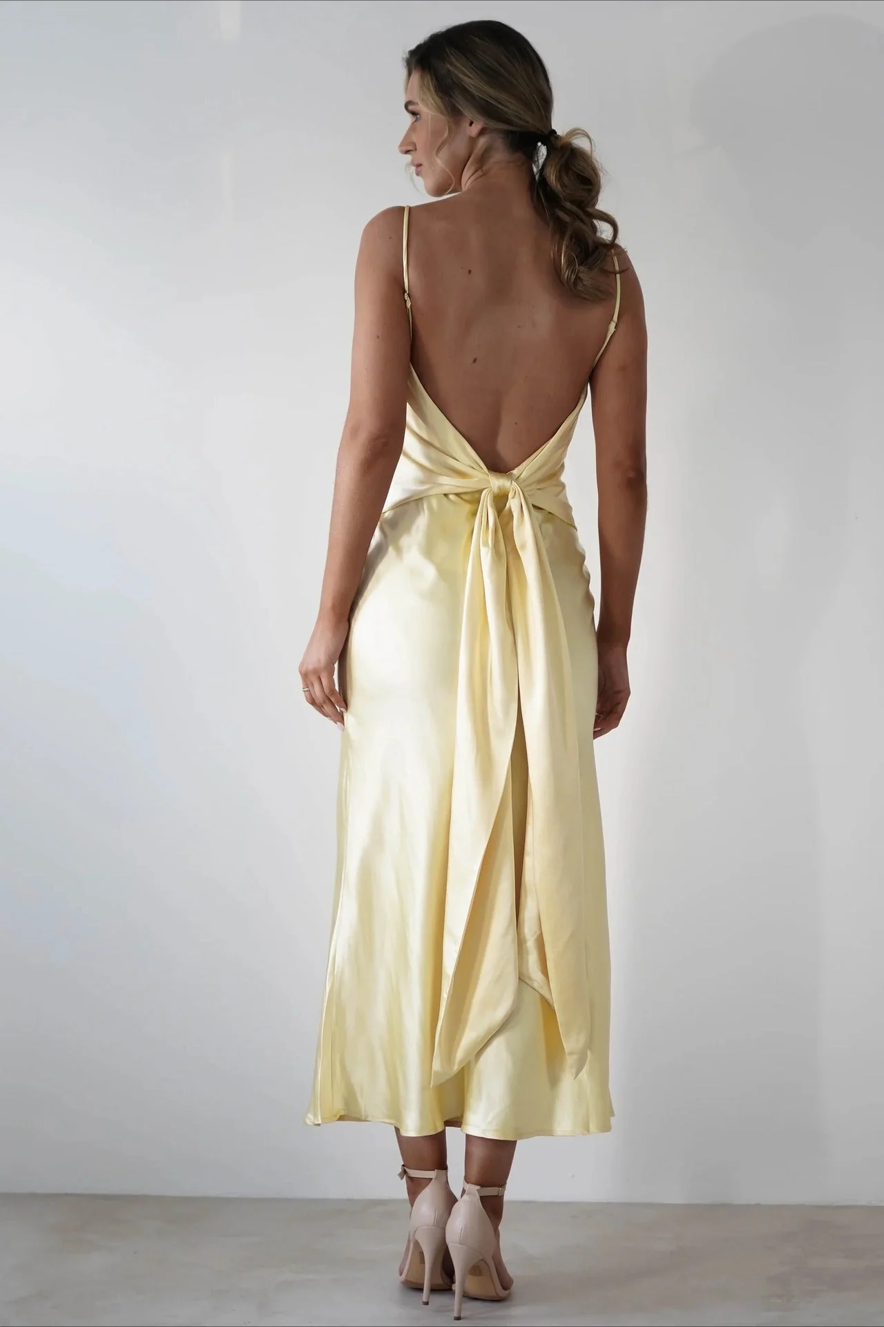 Satin Backless Tie Party Dress - Image 16