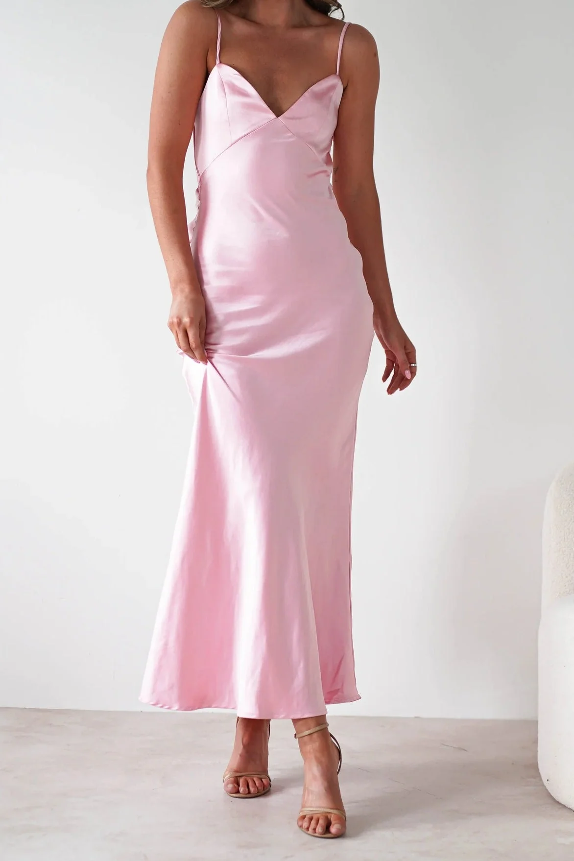 Satin Backless Tie Party Dress - Image 2