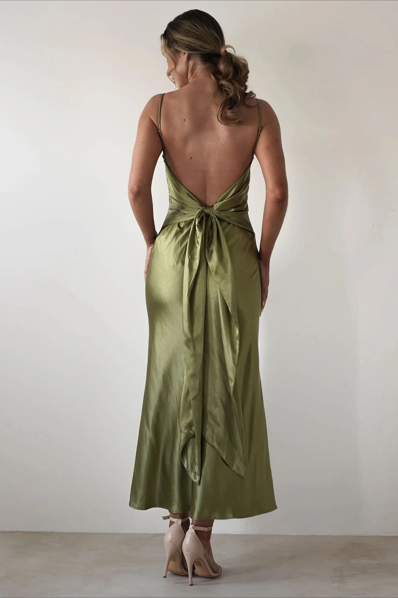 Satin Backless Tie Party Dress - Image 22