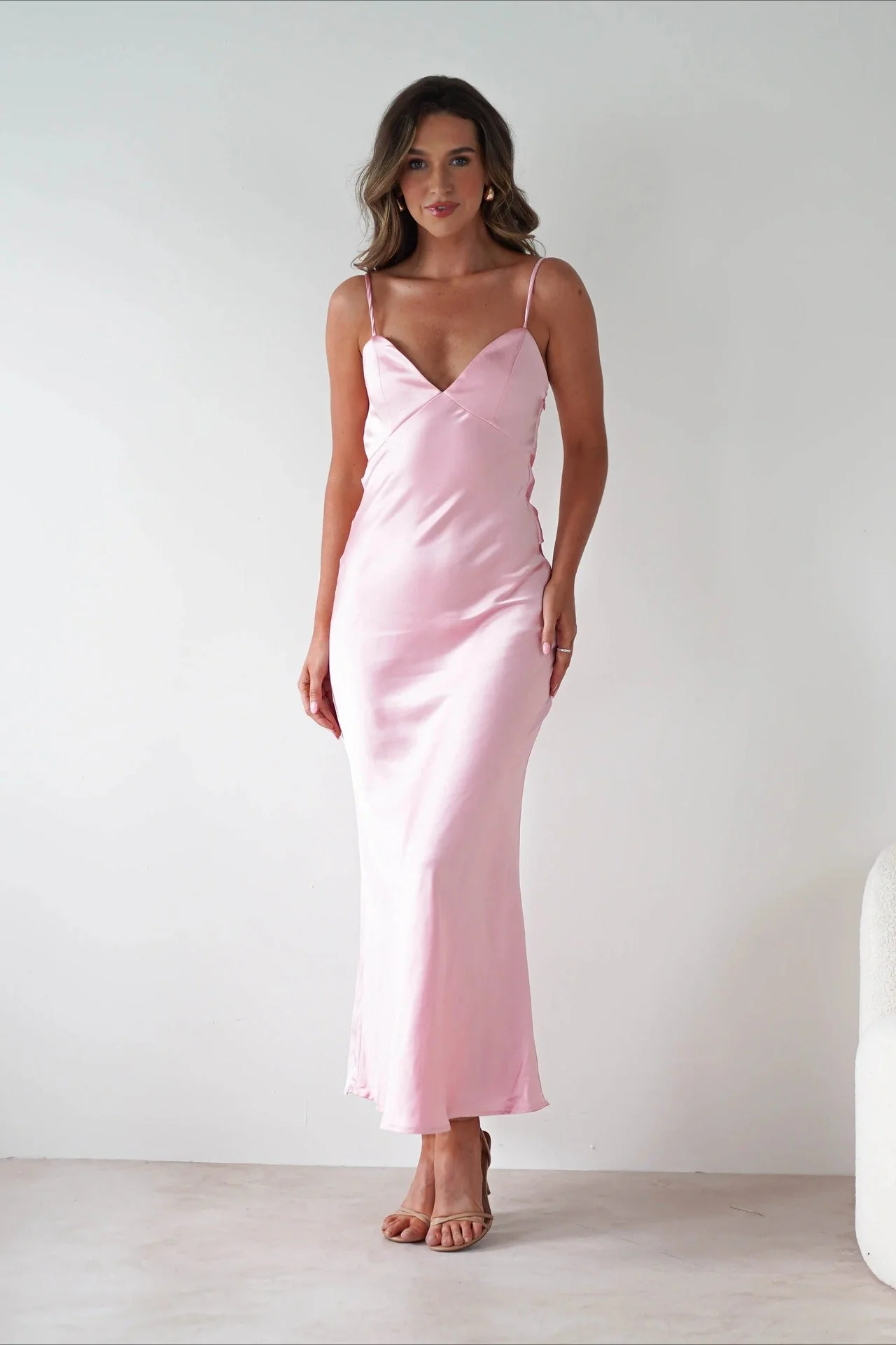 Satin Backless Tie Party Dress - Image 3