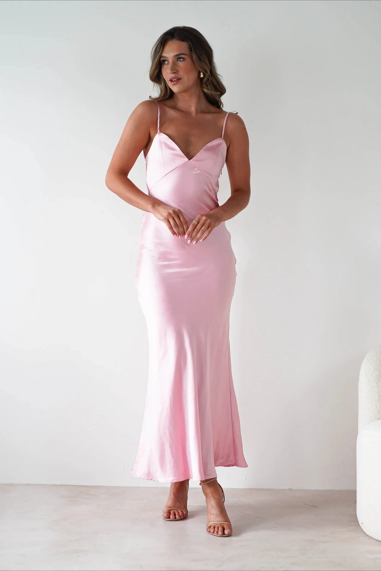 Satin Backless Tie Party Dress - Image 4