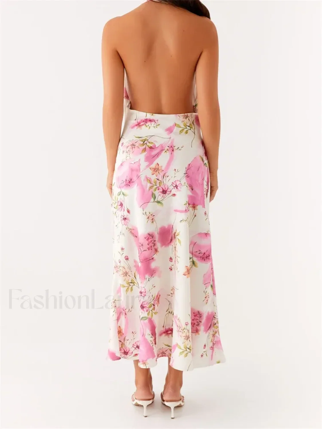 Scarf Halter Floral Maxi Dress - Image 2