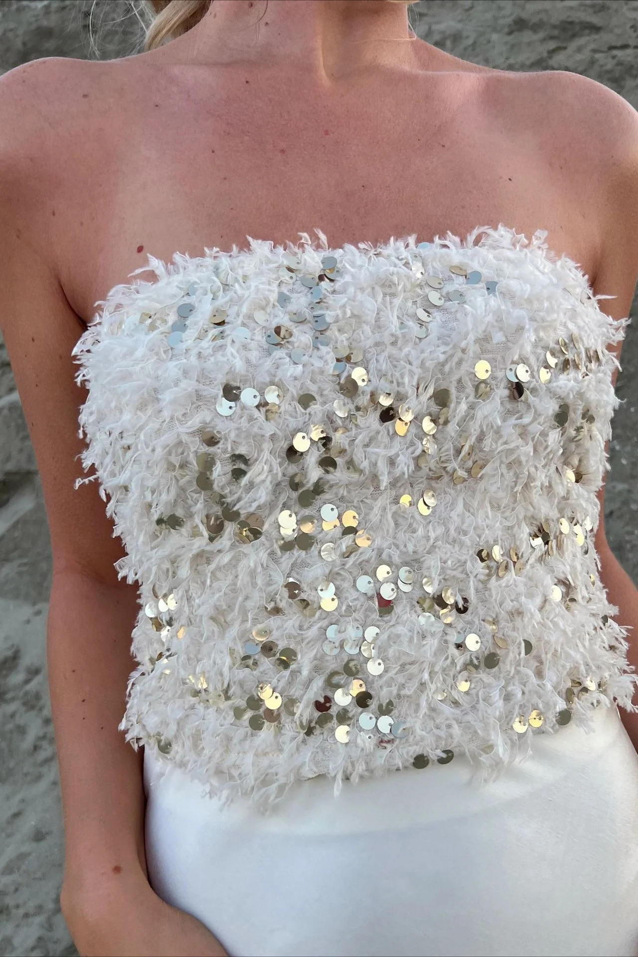 Sequin Fringe Bustier Tube Top - Image 4