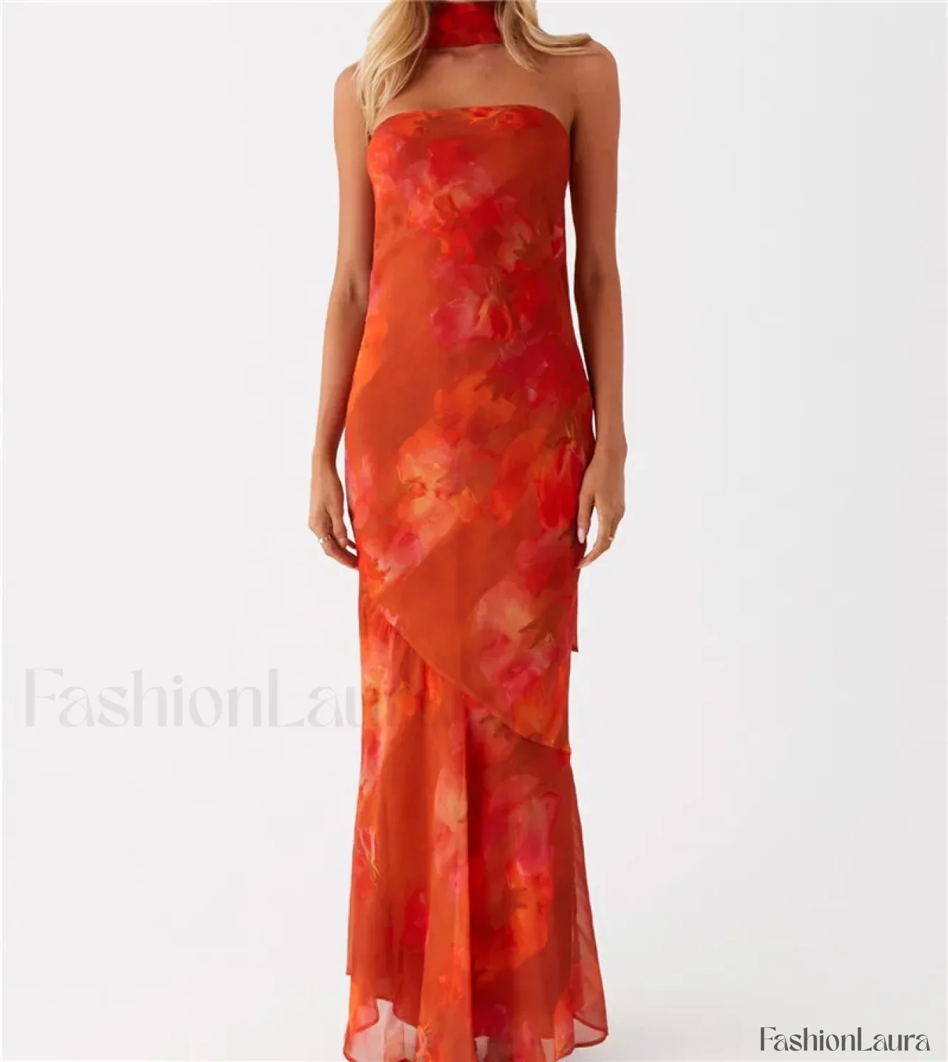 Sexy Backless Mesh Floral Dress - Image 16