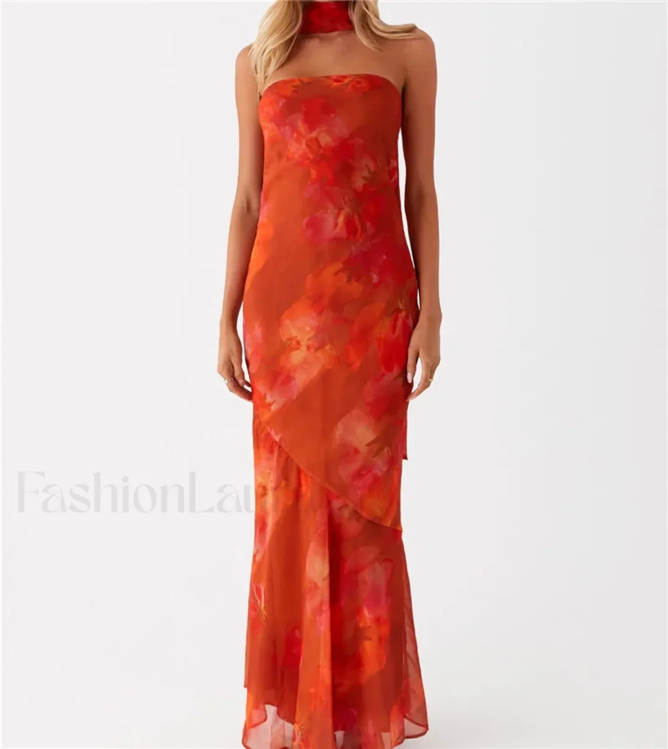 Sexy Backless Mesh Floral Dress - Image 3