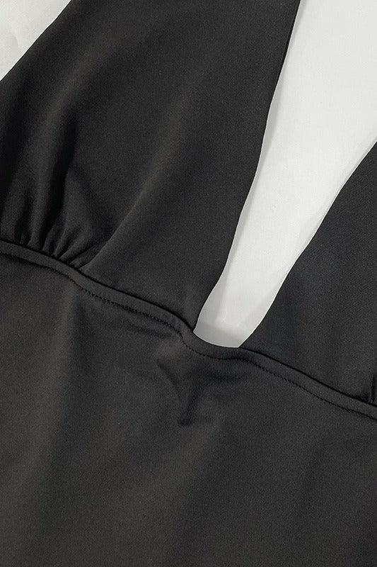 Sexy Deep V Back Tie Bodycon Halter Top - Image 10