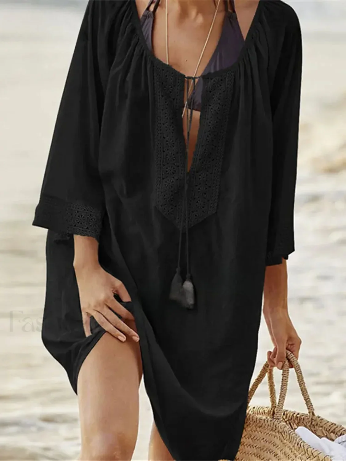Sexy Kaftan Cotton Pareo Cover Up - Image 12