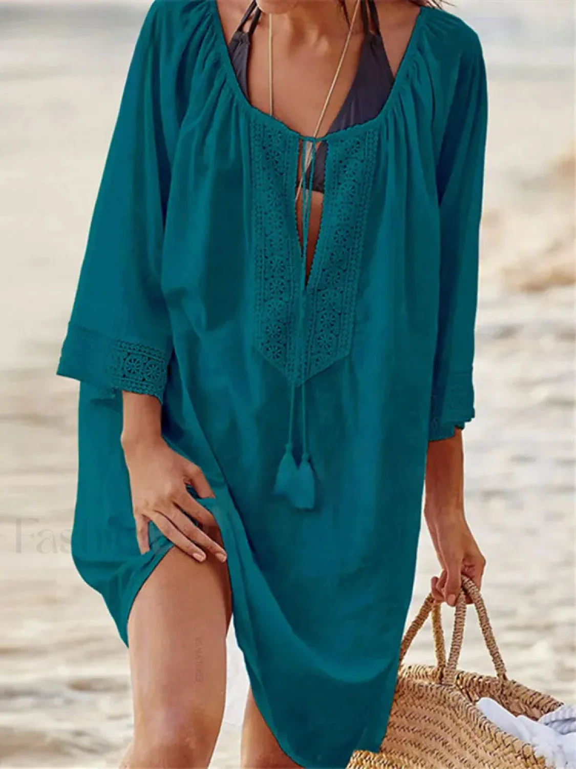 Sexy Kaftan Cotton Pareo Cover Up - Image 5
