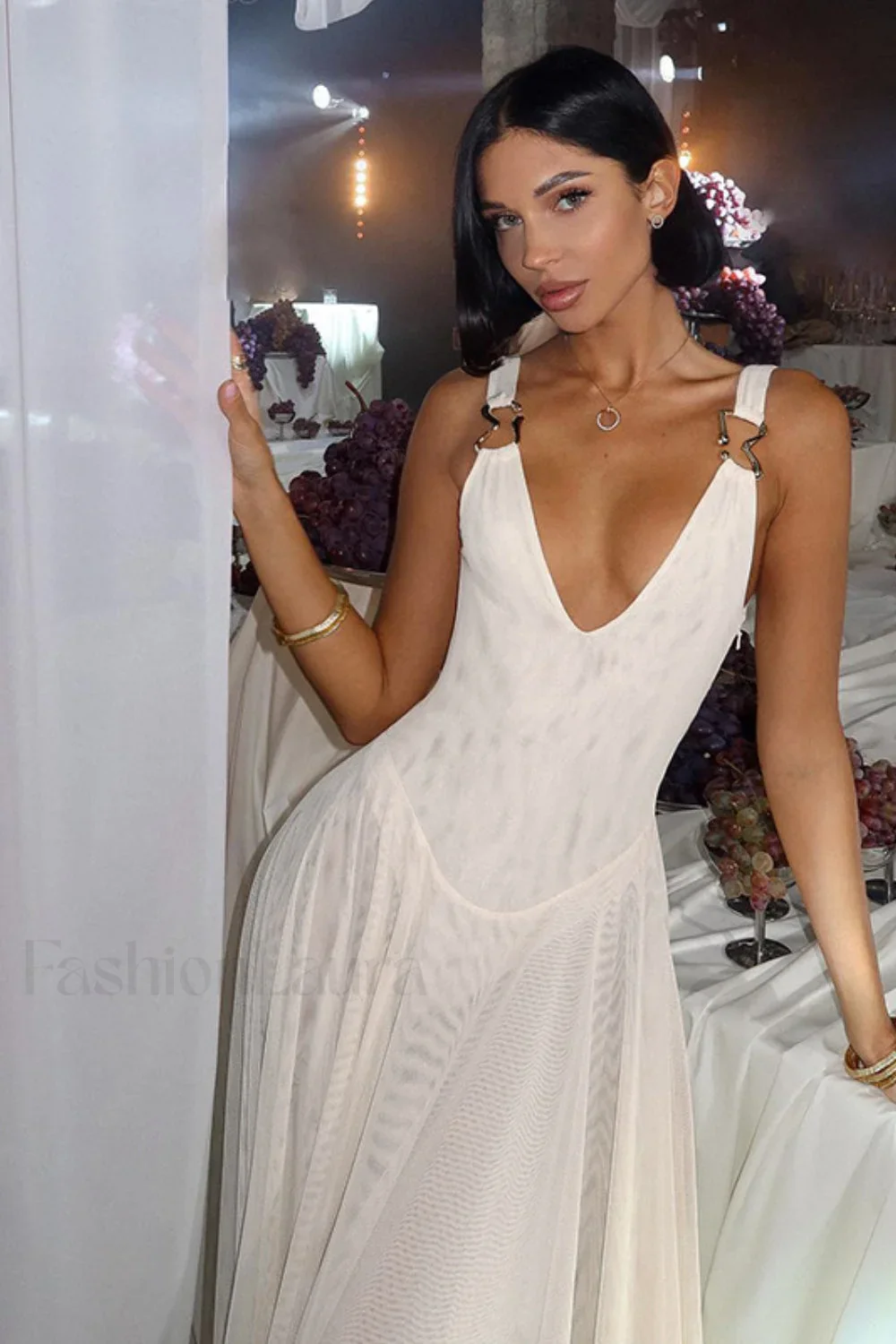 Sexy Mesh Bodycon Vacation Maxi Dress - Image 16