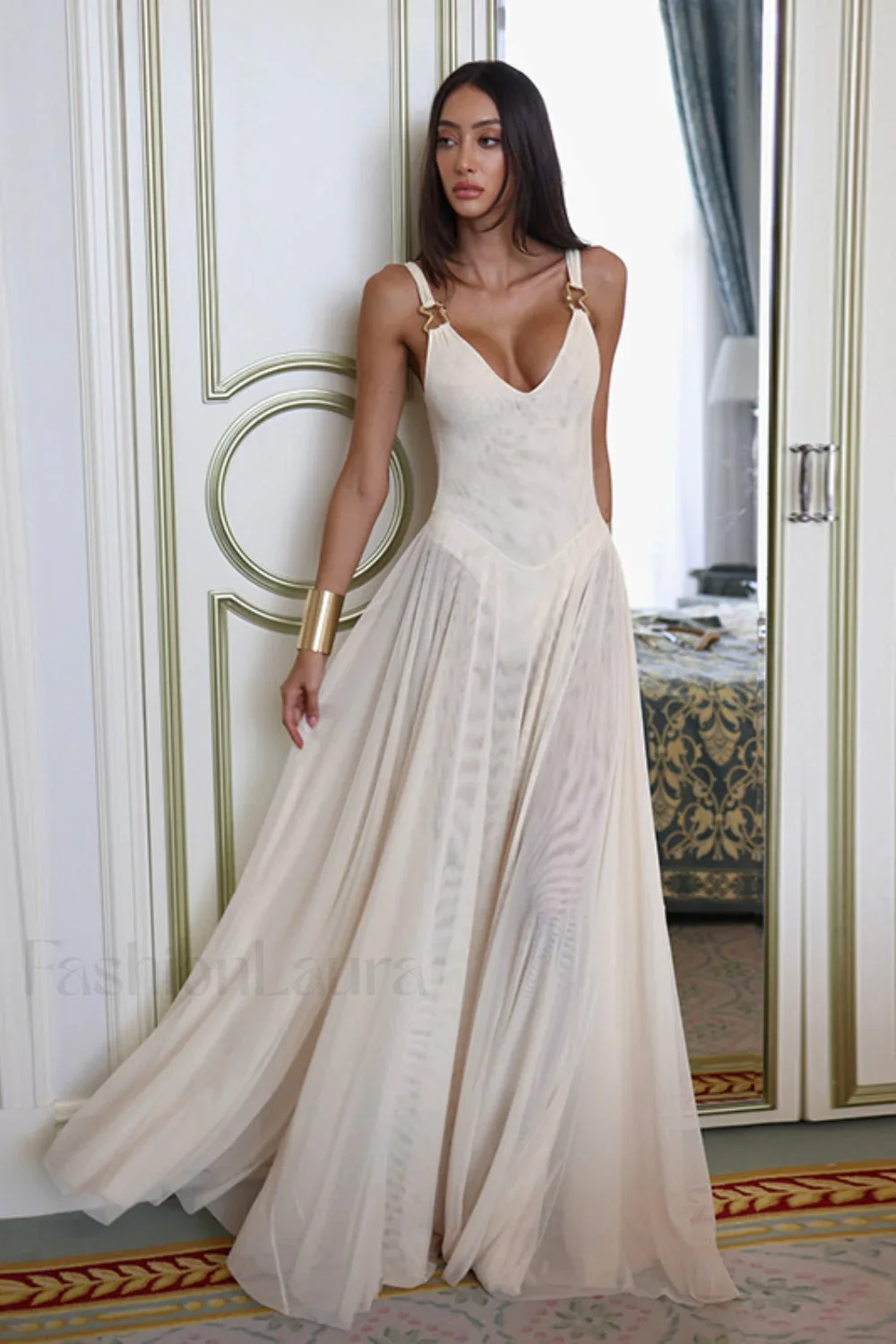 Sexy Mesh Bodycon Vacation Maxi Dress - Image 2