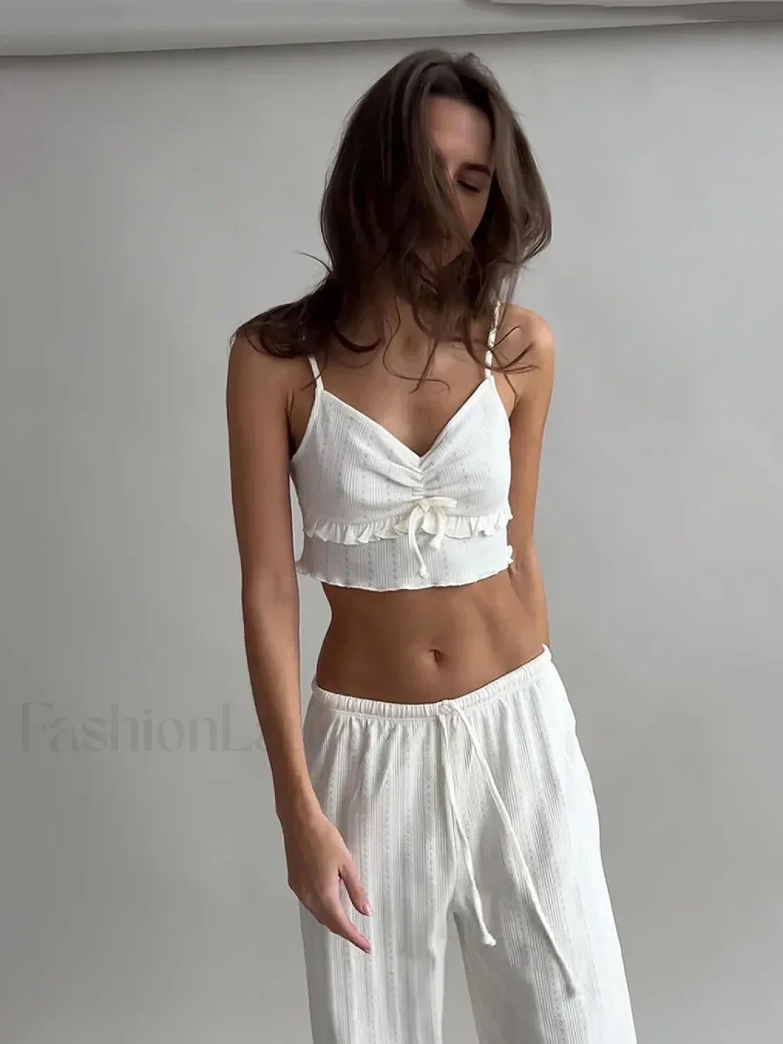 Sexy Pajama Crop Nightwear Two Piece Set - Image 9