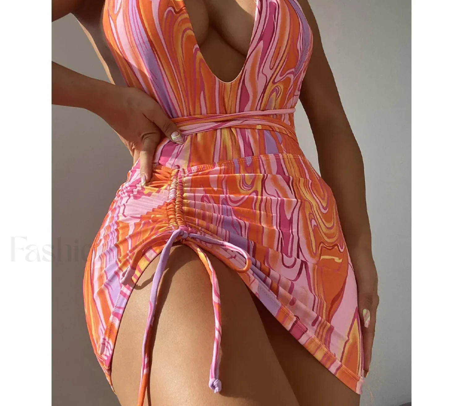 Sexy Print High Waist One Piece - Image 4