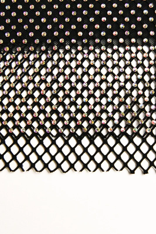 Sexy Rhinestone Mesh Bodycon Mini Skirt - Image 5
