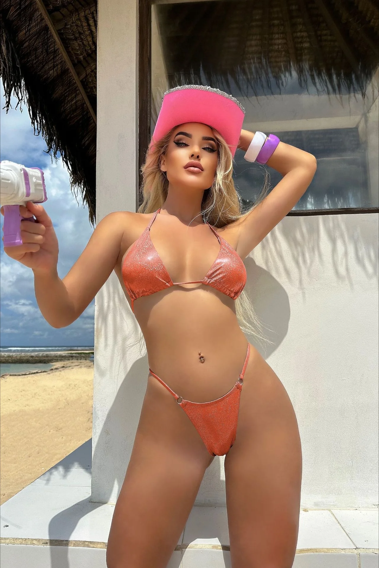 Sexy Shiny Halter Tanga Bikini Set - Image 5