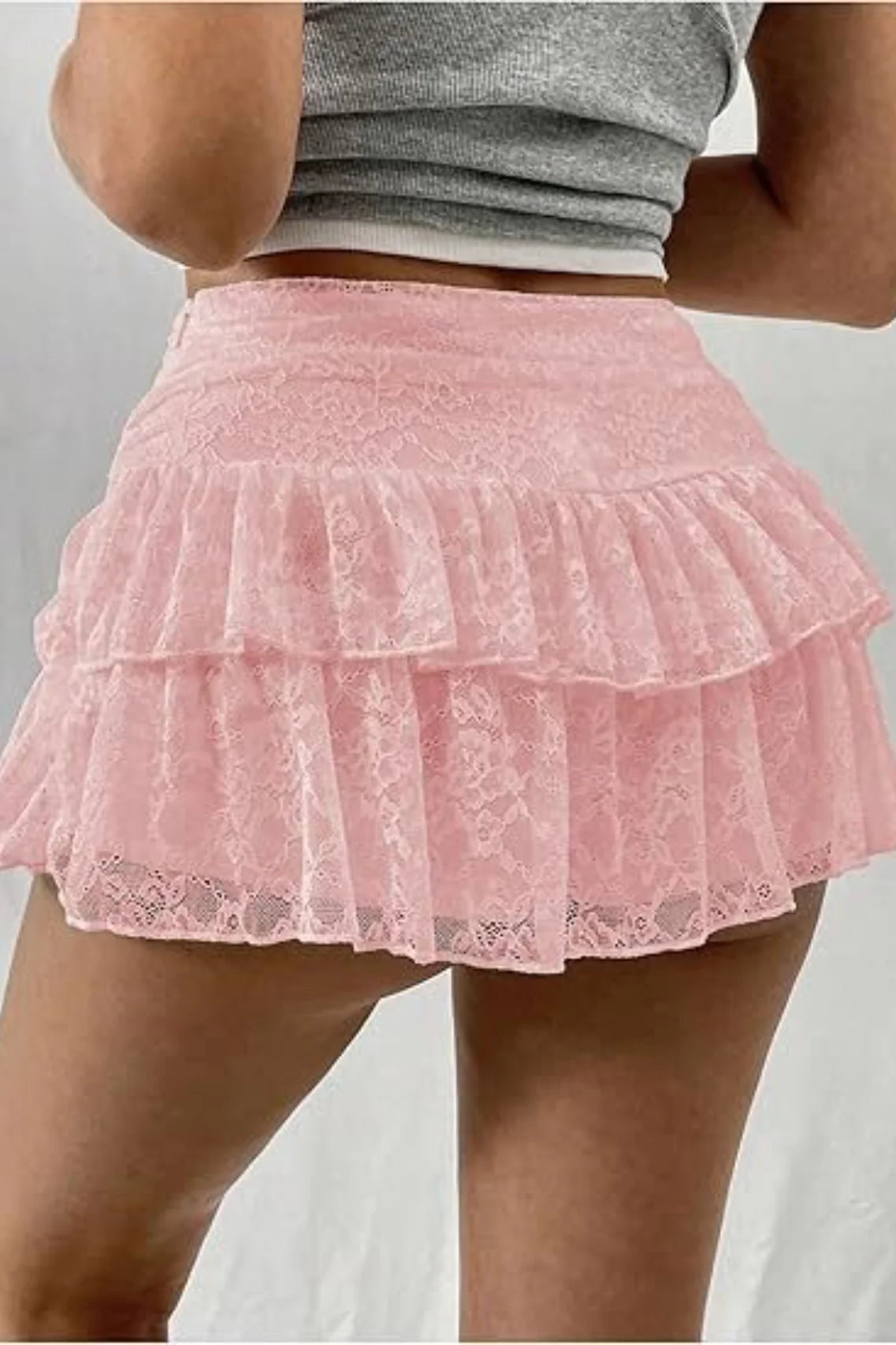 Sexy Tiered Lace Trim Mini Cake Skirt - Image 5