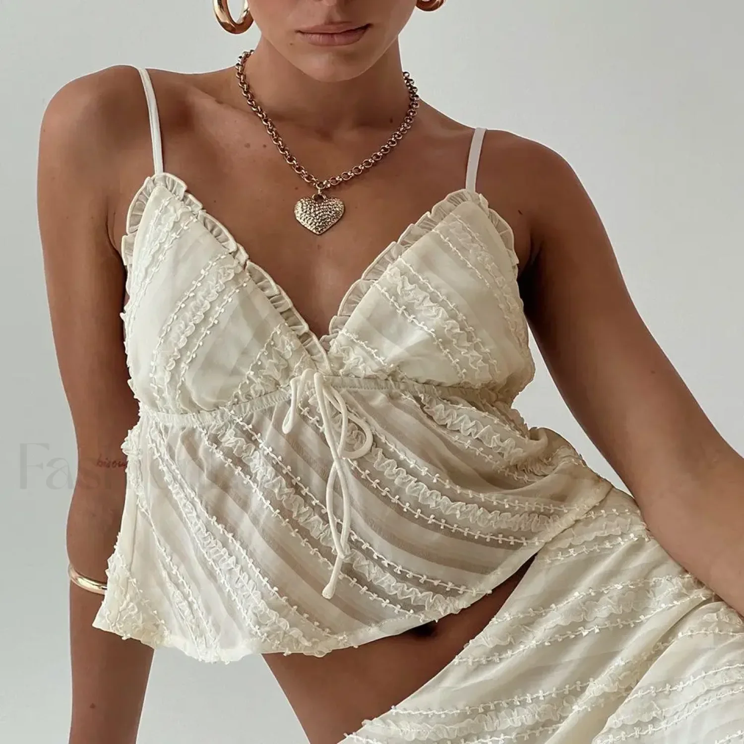 Sheer Beach Bow-Tie Crop Top - Image 12