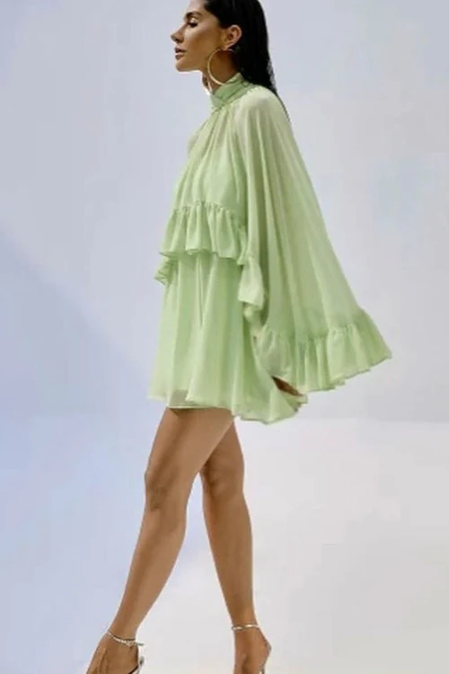 Sheer Mesh Cover Up Top Cami Maxi Dress Set - Image 4