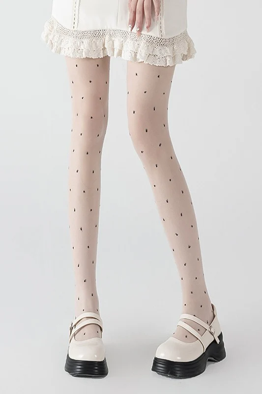Sheer Polka Dot Snag Resist Non-Slip Tights - Image 11