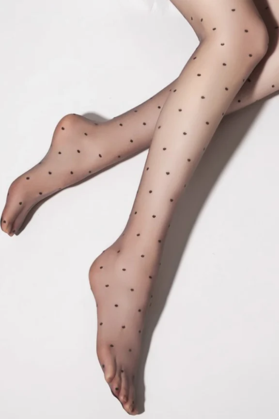 Sheer Polka Dot Snag Resist Non-Slip Tights - Image 8