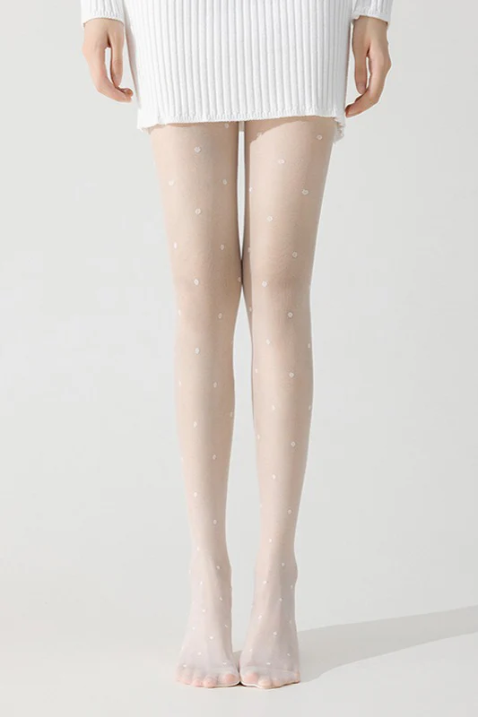 Sheer Polka Dot Snag Resist Non-Slip Tights - Image 9