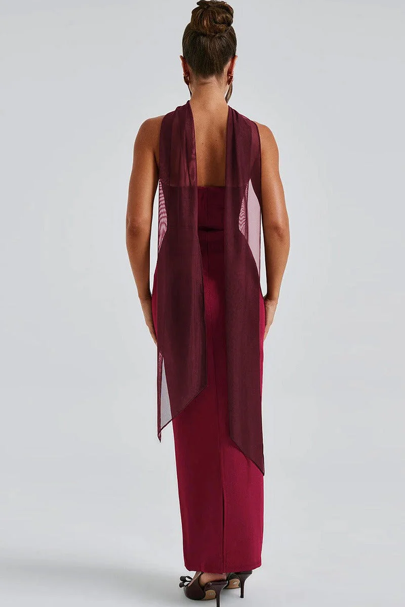 Sheer Sleeve Bustier Gown Formal Dress - Image 9