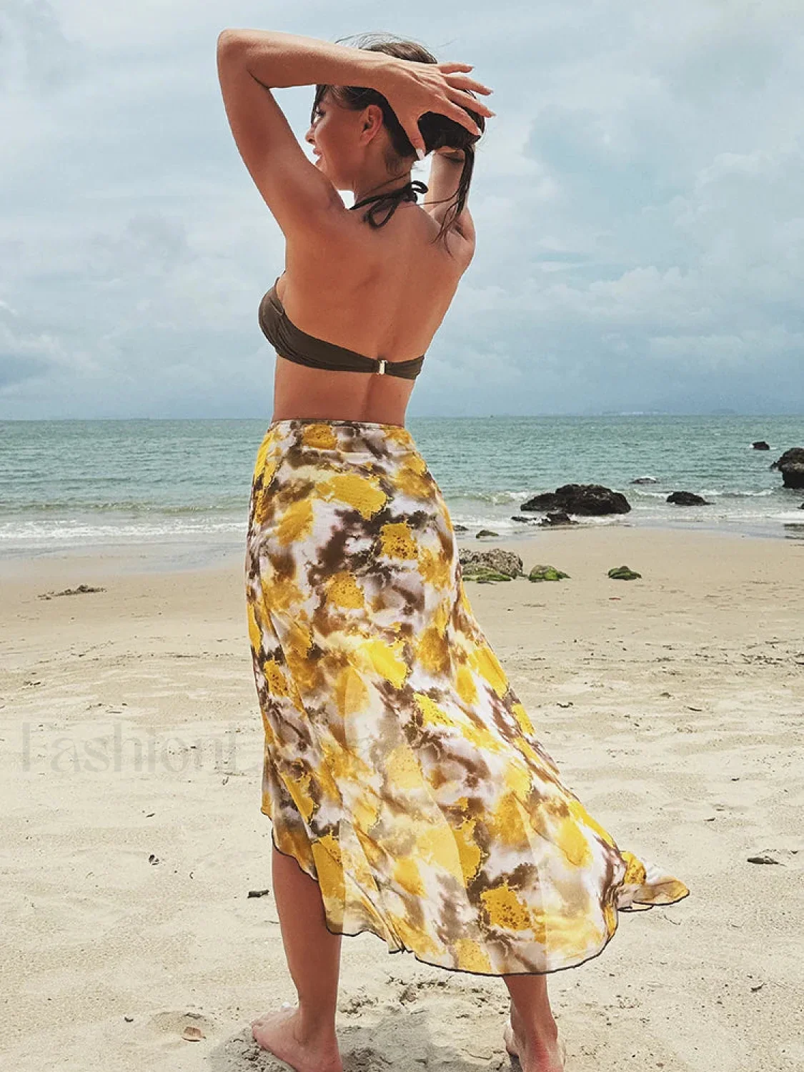 Shirring Print Three Piece Set - Image 4