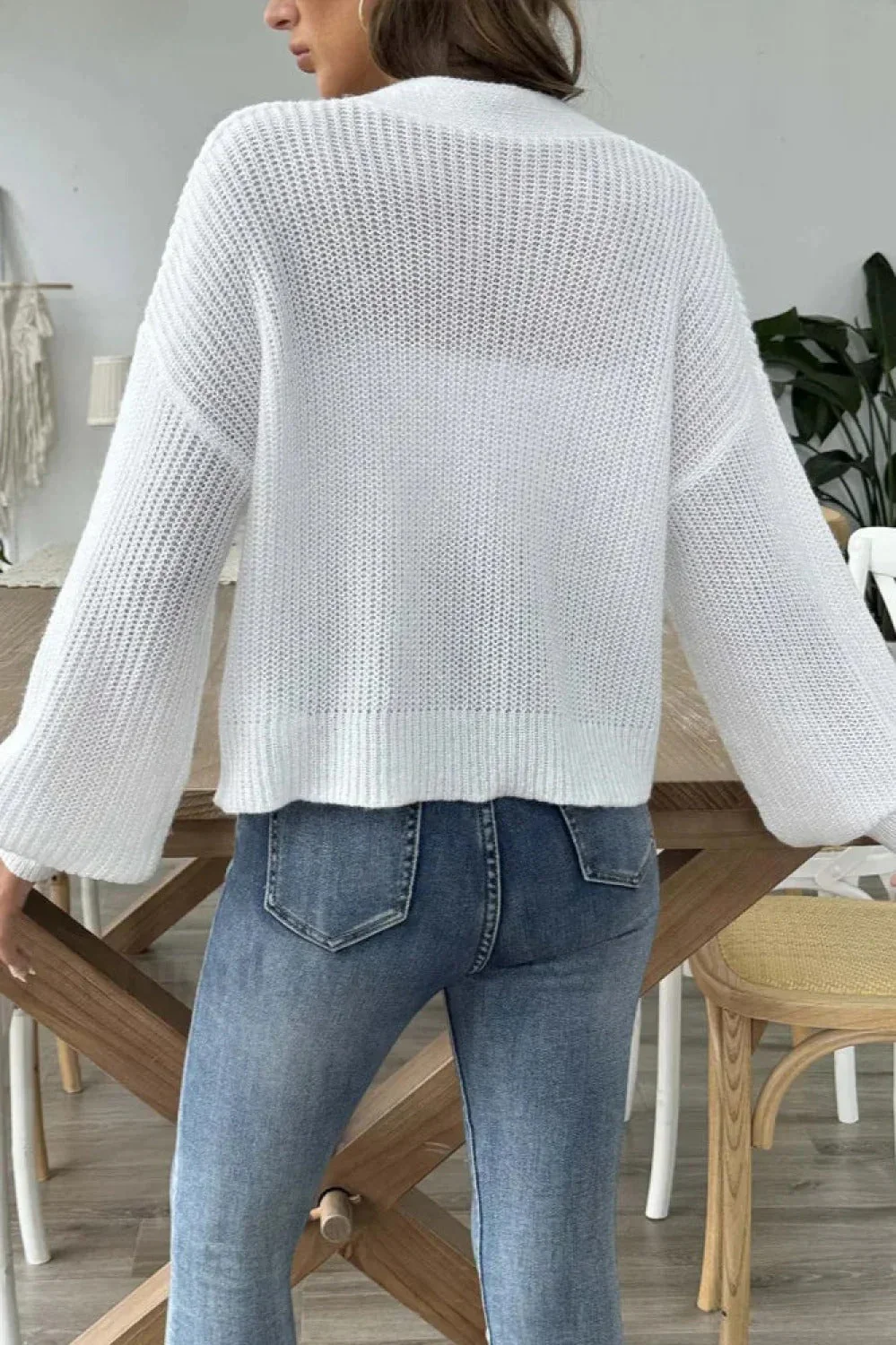 Short Floral Knit Long Sleeve Cardigan - Image 23