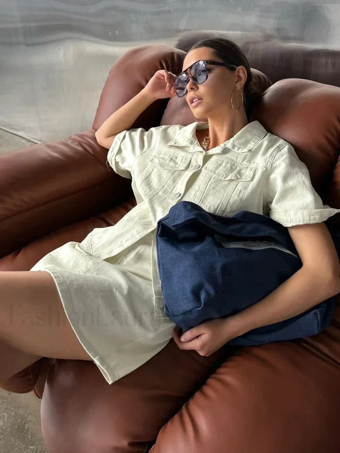 Short Sleeve Skirt Nightwear Two Piece Set - Image 2