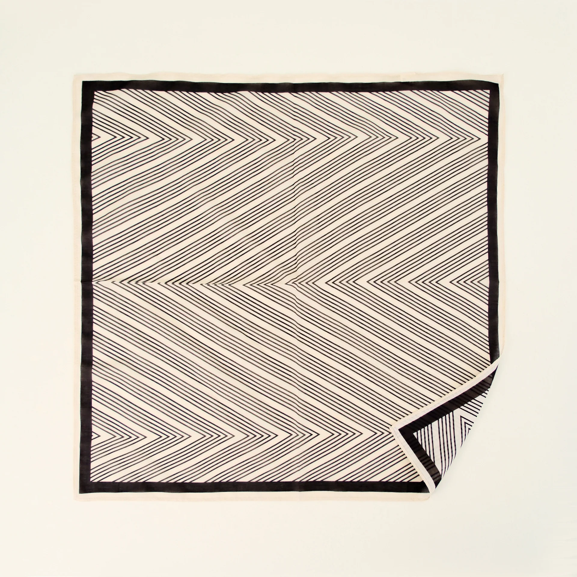 Silk Cotton Slim Square Mixed Print Neck Scarf - Image 2