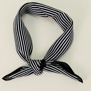 Silk Cotton Slim Square Mixed Print Neck Scarf - Image 5